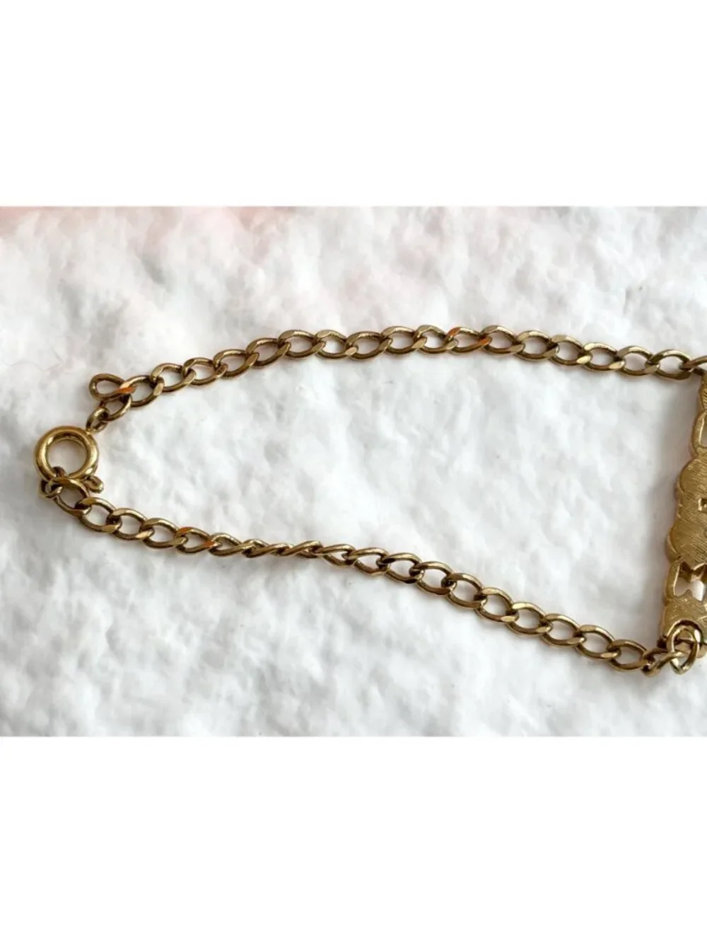 Heart Shaped Chainlink 80's Vintage Curb Chain Panel Bracelet